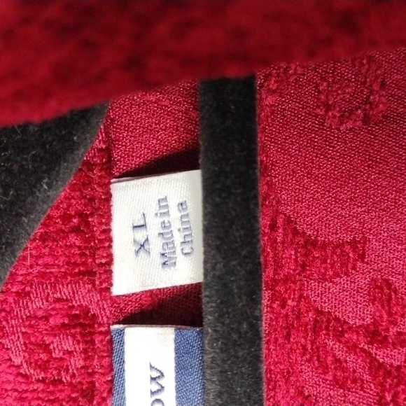 Croft & Barrow Deep Red Embroidered Tapestry Collared Button Front Jacket - Picture 8 of 16